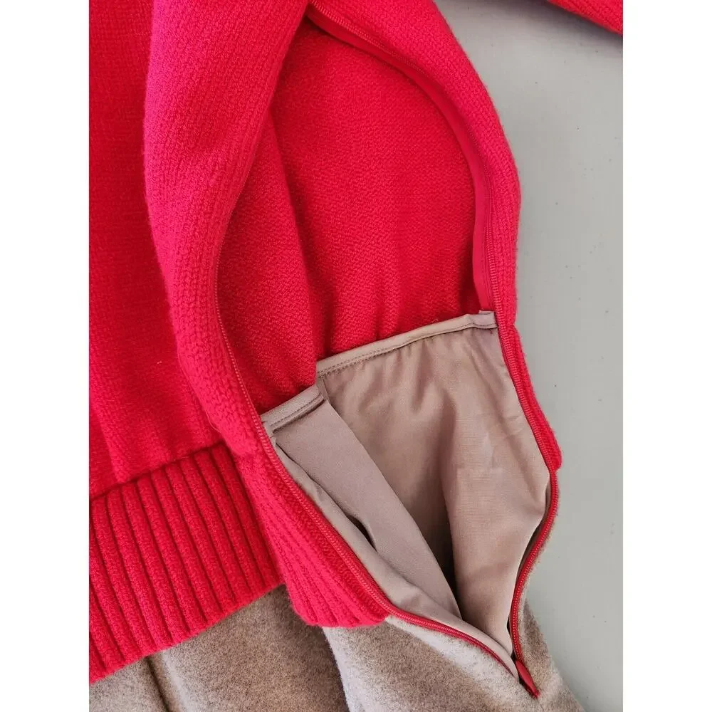 NWT Anthropologie Mare Mare Twofer Mock-Neck Sweater dress Sz S Red 9A401 - Picture 9 of 11